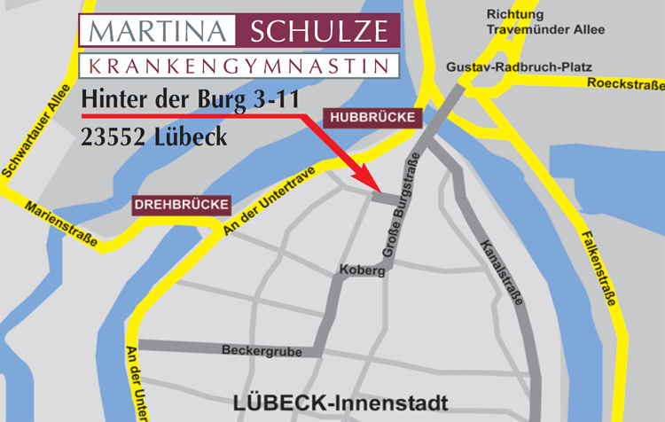 Lageplan der Praxis für Krankengymnastik Martina Schulze in Lübeck Lageplan